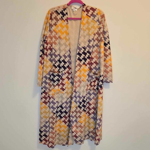 LuLaRoe Sarah Cardigan - Patchwork Unicorn - Picture 1 of 5